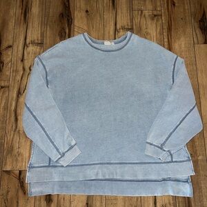 blue oversized crewneck